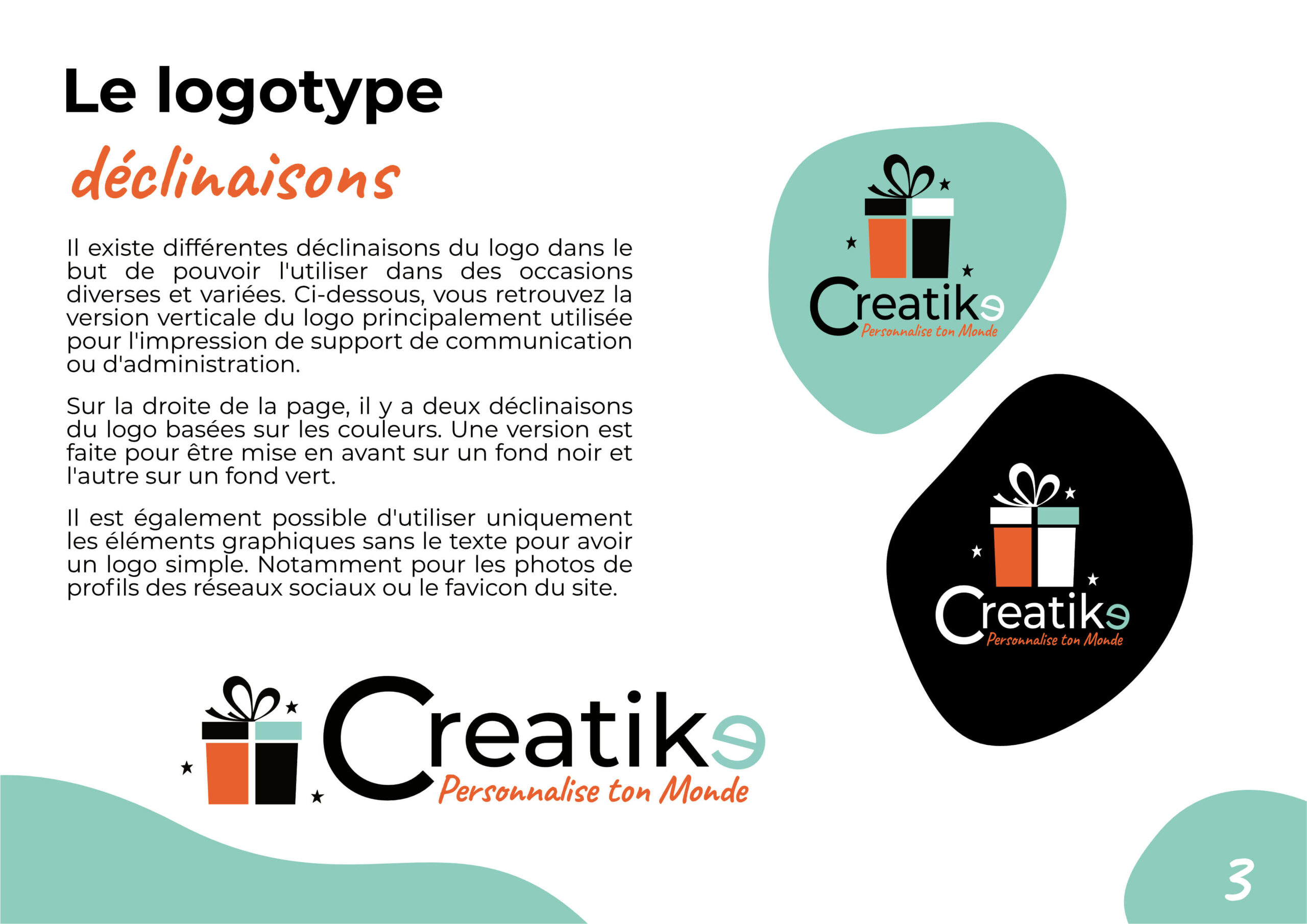 Identité graphique - format document p3 - Creatike - créé(e) par Camille Laot