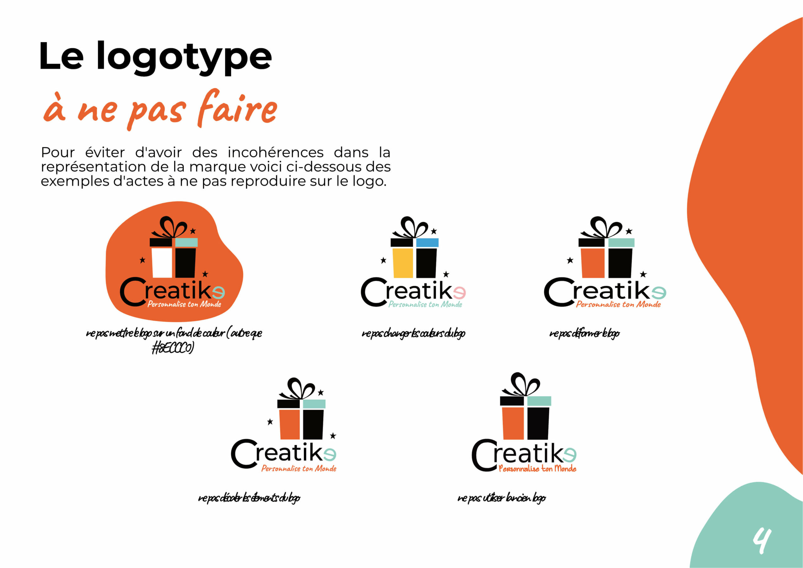 Identité graphique - format document p4 - Creatike - créé(e) par Camille Laot